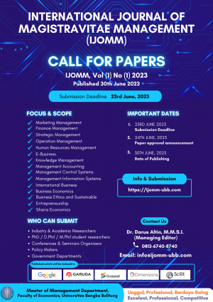 Call for Papers IJOMM Vol 1 No 1 2023